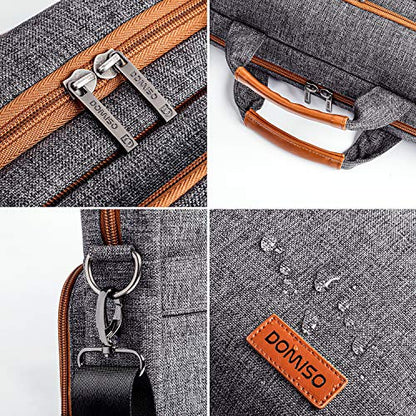 DOMISO 14 Inch Laptop Bag, Waterproof Business Briefcase Computer Messenger Shoulder Bag with Strap for Macbook Pro Air/Lenovo IdeaPad/Acer Aspire/HP/Dell XPS 15/ASUS/MSI, Dark Grey - color: Dark Grey, size: 14 Inch