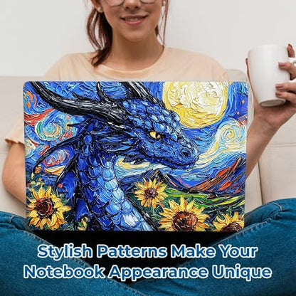 Reusable Universal Laptop Skin Sticker, Cut to Fit for 11.6–15.6 Inch Laptops, Waterproof Protective Film, No-Residue - Blue Dragon Oil Painting - color: Blue Dragon Oil Painting
