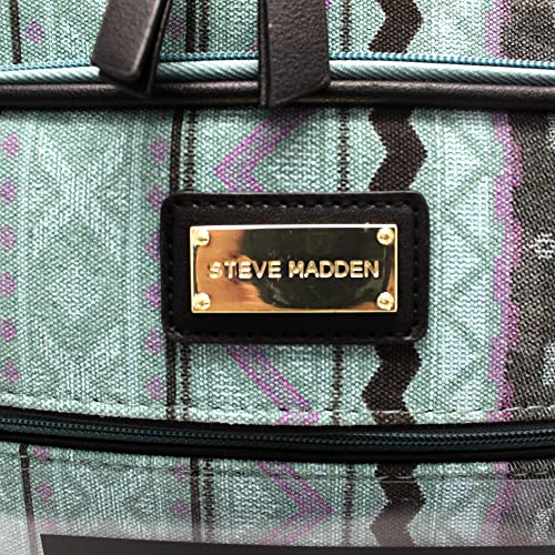 Steve Madden Designer-Gepckkollektion Leichter Softside-Koffer fr Damen und Herren strapazierfhige 50,8 cm groe Tragetasche mit 4 rollenden Spinner-Rdern, Legends Turquoise, 20in, Carry on Bag With - color: Legends Turquoise, size: 20 inches