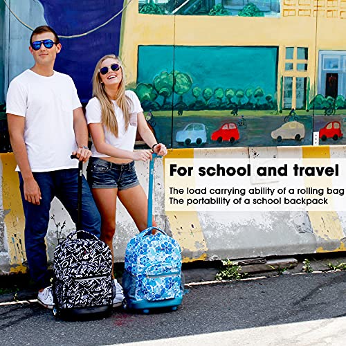 J World Sunrise Kids Rolling Backpack with Wheels for Girls Boys, Roller Bookbag for School, 18 x 13 x 9 Inches, Baseball - color: Baseball
