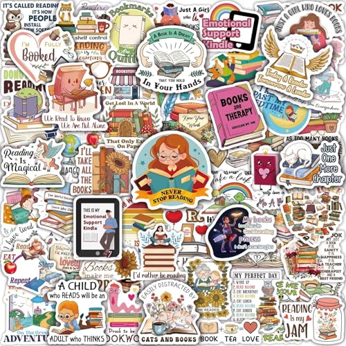 MiStar Bookish Stickers for Kindle, 64 PCS, Book Inspirational Reading Stickers for Kindle Case, iPad, eBook Reader, Laptops, Matte Waterproof Decorating Book Accessories Gifts for Kids Adults Readers - color: Love Reading