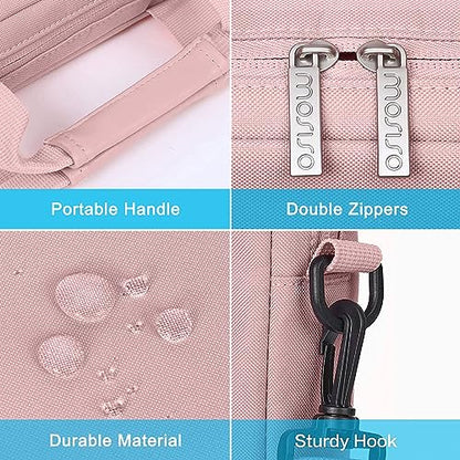 MOSISO Laptop Shoulder Bag 16 inch, 15-15.6 inch Computer Bag | Compatible with MacBook Pro 16 inch, HP, Dell, Lenovo with 2 Raised&1 Flapover&1 Horizontal Pocket&Handle&Belt, Pink - color: Pink, size: 16 inch
