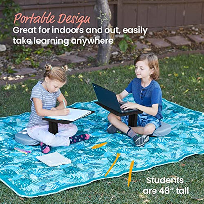 ECR4Kids The Surf Portable Lap Desk with Cushion, Flexible Seating, Black - color: Black