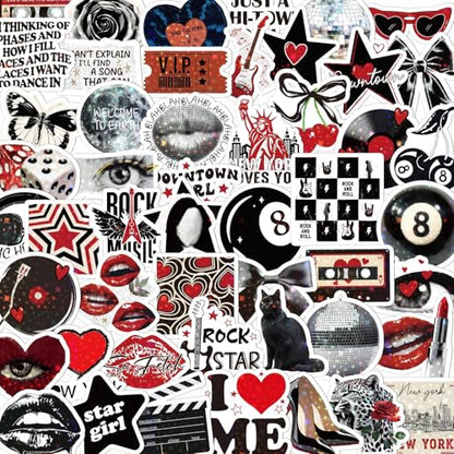 Downtown Girl Stickers for Adults - 50 Pcs Aesthetic Y2k Holographic Stickers, Waterproof Scrapbook Sticker for Women, Vinyl Decals for Laptop Water Bottle Journal Card, Party Favors - style: Downtown Girl