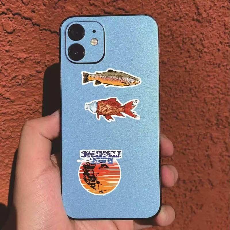 210 Pack Fishing Stickers for Tackle Box Car Bumper Water Bottles Laptop, Waterproof Ocean Animal Fish Stickers Bulk Gift for Adults Mens Boy, Outdoor Hunting Boat Decals Sticker - color: Fishing Stickers