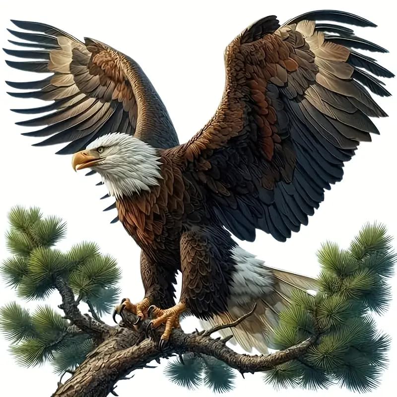 Eagle Branches PVC Vinyl Car Decals Stickers Waterproof Self-Adhesive Decals for Cars, Laptops, Trucks, Motorcycles Wall Window Luggage Scratch Cover Door Decor Sticker