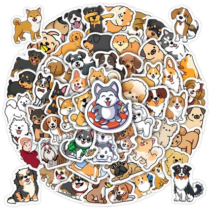 65 Pcs Cute Dogs Water Bottle Stickers for Kids, Vinyl Waterproof Animal Decals for Classroom School, Students Teachers Supplies Prizes for Kids Teen Girls - color: Non-luminescent-356kshr
