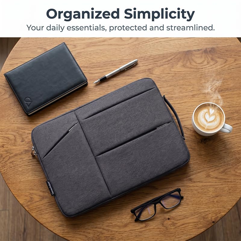 Laptop Case, Water-Resistant Laptop Sleeve Case with Pocket for MateBook, Briefcase Carrying Laptop Cover for 13"-14" - color: Lightgray