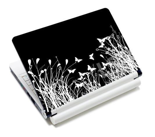 LSS Laptop Skin Shop 15 15.6 inch Laptop Notebook Skin Sticker Cover Art Decal Fits 13.3" 14" 15.6" 16" HP Dell (Free 2 Wrist Pad Included) Others25-1 (Black & White Flowers) - color: Black & White Flowers, size: 13" - 16"