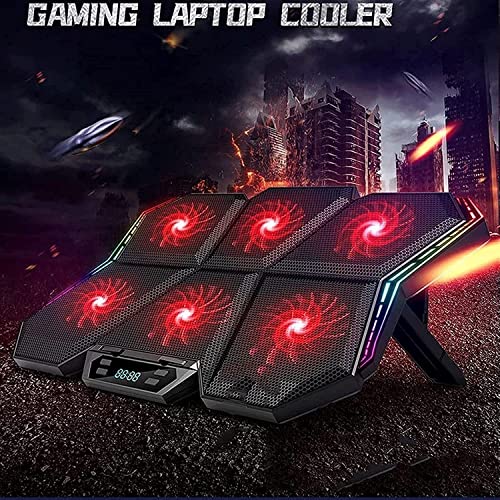 Laptop Cooling Pad, Laptop Cooler with 6 Quiet Led Fans for 15.6-17 Inch Laptop Cooling Fan Stand, Portable Ultra Slim USB Powered Gaming Laptop Cooling Pad (Color : Blue) - color: Blue