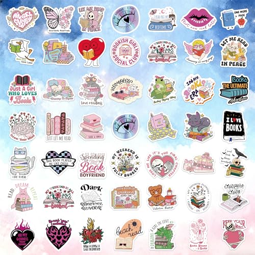 DETICKERS Book Stickers for Kindle Laptop Water Bottles 80 PCS Romance Bookish Waterproof Stickers Vinyl Gifts for Adults Reading Book Lover - style: Booking