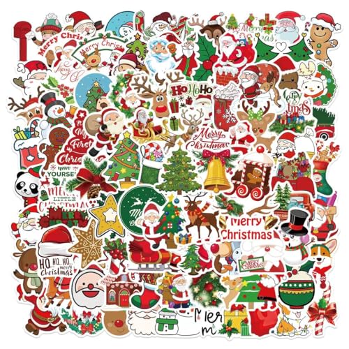 100 Pcs Christmas Stickers by Taeekiy,Cute Happy Holiday Stickers for Water Bottles,Laptop,Phone Etc.Winter Xmas Stickers for Adults Boys Girls - color: Christmas Stickers