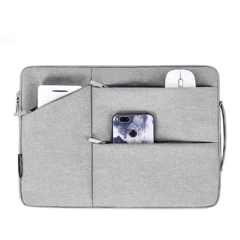 Laptop Case, Water-Resistant Laptop Sleeve Case with Pocket for MateBook, Briefcase Carrying Laptop Cover for 13"-14" - color: Lightgray