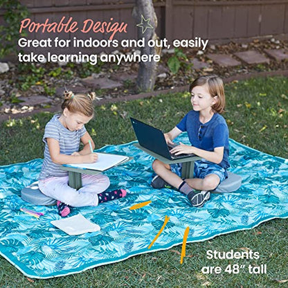ECR4Kids The Surf Portable Lap Desk with Cushion, Flexible Seating, Seafoam - color: Seafoam