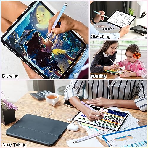 Stylus Pens for Touch Screens, 4 Pcs High Precision Disc Stylus with Magnetic Cap, 2 in 1 Stylus Pen Compatible with iPhone, iPad Pro, Mini, Air and Samsung Tablets - color: Gradient