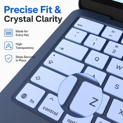 Soonjet Keyboard Cover Skin for 2026 MacBook Neo 13 inch A3404 A18 Pro, Premium Ultra Thin Clear Keyboard Protector, US ANSI Layout (Indigo) - color: Indigo