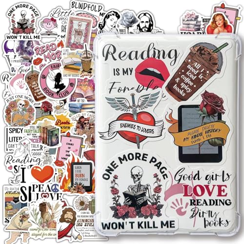 MiStar 62 PCS Book Stickers for Kindle Adult, Spicy Bookish Reading Dark Romance Booktok Dirty Sticker Pack for Ebook Reader Case Laptop Water Bottle Waterproof Vinyl Decal Gifts for Women - color: Smut