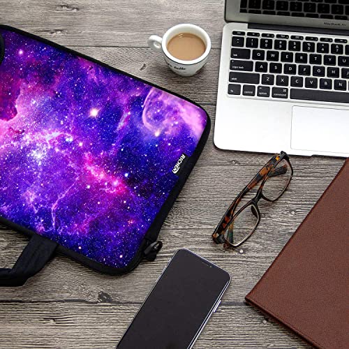 17 inch Laptop Shoulder Bag Carrying Case with Handle Fits 15.6/16/17/17.3/17.4 inch Laptop Notebook (16-17.3 inch, Purple Galaxy) - color: Purple Galaxy