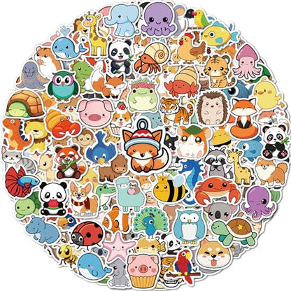 200 Pcs Animal Stickers for Kids, Cute Water Bottle Stickers, Party Favors | Vinyl Waterproof Kid Sticker Pack, Kids Classroom Prizes for Elementary Students, Goodie Bags Stuffers for Kids - style: 200 Pcs