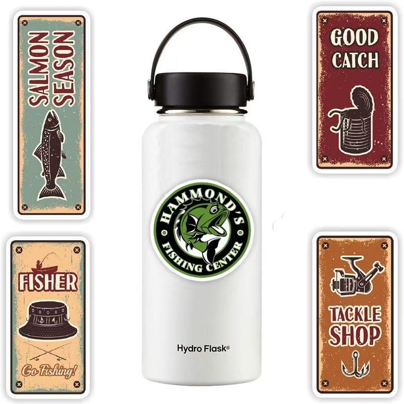 210 Pack Fishing Stickers for Tackle Box Car Bumper Water Bottles Laptop, Waterproof Ocean Animal Fish Stickers Bulk Gift for Adults Mens Boy, Outdoor Hunting Boat Decals Sticker - color: Fishing Stickers