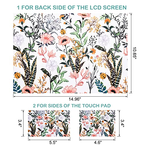 DINKY Laptop Skin Sticker Decal, 12" 13" 13.3" 14" 15" 15.4" 15.6 inch Laptop Universal Reusable Vinyl Skin Stickers Cover Art Decal Notebook PC Personalized Protector (Beautiful Floral) - color: Beautiful Floral
