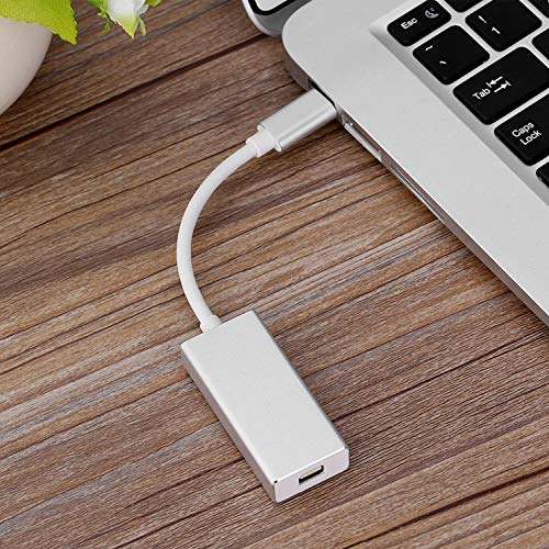 YMY USB C to Mini Displayport Adapter, Type C to Mini DP Converter Compatible with MacBook Pro 2016/2017, Chromebook Pixel, Dell XPS Convert to LED Cinema Display, iMac, Dell Monitor (Silver)