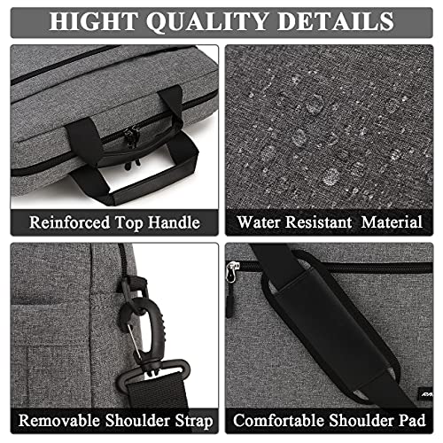 RAVUO Laptop Bag for Men, Water Resistant 17inch Laptop Messenger Shoulder Bag Business Satchel Briefcase with Adjustable Shoulder Strap Grey - color: 17inch--grey