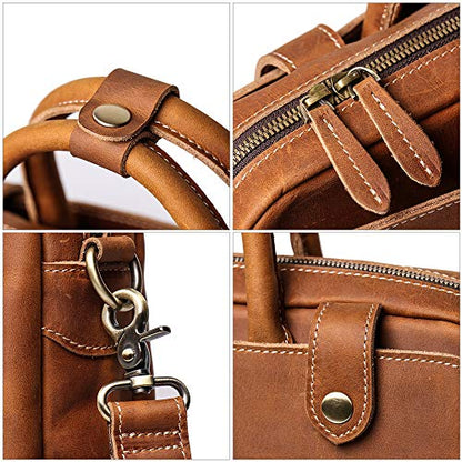 Mullis Mercantile Leather Briefcase/Computer Bag, Messenger Bag, Laptop Bag, Shoulder Bag, Satchel, a timeless, vintage, classic that protects your essentials. Crafted from full-grain leather.