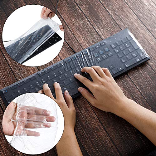 Weewooday 30 Pcs Universal Disposable Keyboard Protector Cover 0.025mm Wipeable Fully Covered Waterproof Anti-Dust Keyboard Protector for Computer Desktop Schools Office Supplies