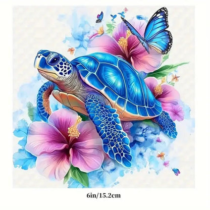Turtle Butterfly Flower PVC Vinyl Car Decals Stickers Waterproof Self-Adhesive Decals for Cars, Laptops, Trucks, Motorcycles Wall Window Luggage Scratch Cover Door Decor Sticker