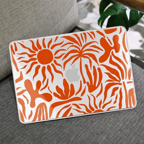 MEEgoodo Printed Case for New MacBook Neo 13 inch 2026 Release(Fit Model A3404), Laptop Hard Shell Cases with Keyboard Skin & Screen Protector & Webcam Covers, Abstract Sun & Palm Tree - color: Abstract Sun & Palm Tree