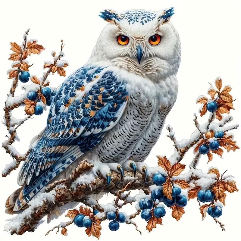 Owl on Branch PVC Vinyl Car Decals Stickers Waterproof Self-Adhesive Decals for Cars, Laptops, Trucks, Motorcycles Wall Window Luggage Scratch Cover Door Decor Sticker