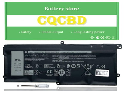 CQCBD DT9XG 07PWKV 0KJYFY Battery for Dell Alienware Area-51m R1 R2 D1968W D1968B D1969PW D1733B D1746W D1735DB D1733PB D1766W D1748DW D1746B D1766B D1741DB Series (11.4V 90Wh/7500mAh)