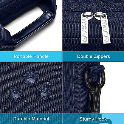 MOSISO Laptop Shoulder Bag 13.3 inch, 13-14 inch Computer Bag | Compatible with MacBook Air/Pro 13/Pro 14, HP Dell ASUS with 2 Raised&1 Flapover&1 Horizontal Pocket&Handle&Belt, Navy Blue - color: Navy Blue, size: 13.3 inch