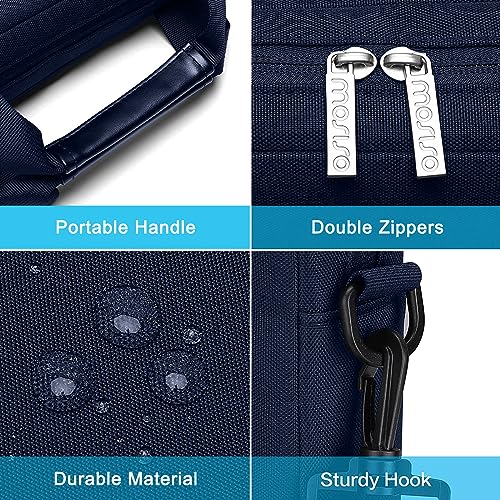 MOSISO Laptop Shoulder Bag 16 inch, 15-15.6 inch Computer Bag | Compatible with MacBook Pro 16 inch, HP, Dell, Lenovo with 2 Raised&1 Flapover&1 Horizontal Pocket&Handle&Belt, Navy Blue - color: Navy Blue, size: 16 inch