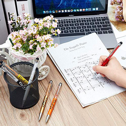 Stylus Pen,6 Pack Music Note Pens,with 6 Pen Refills,HilerPunk Crystal Capacitive Ballpoint Pen,for iPad,iPhone,Laptops,Kindle,Samsung,All Capacitive Touch Screens,Office,School Stationery Supplie