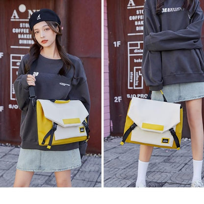 Multifunctional laptop bag, 13.3-16 inch waterproof laptop bag, casual crossbody shoulder handbag for men and women - color: Turmeric Milk White