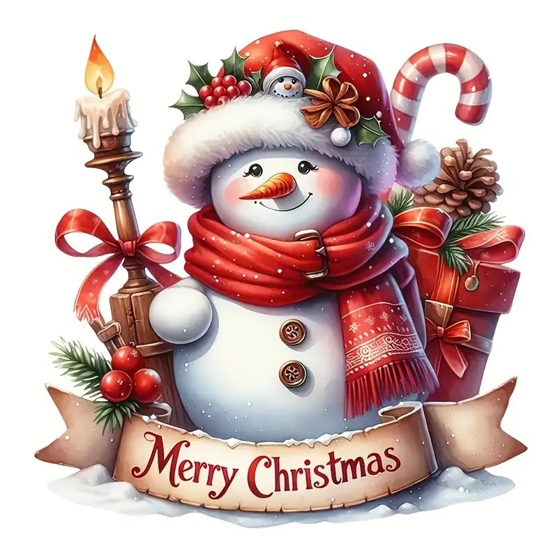 Merry Christmas Snowman Umbrella Hook PVC Vinyl Car Decals Stickers Waterproof Self-Adhesive Decals for Cars, Laptops, Trucks, Motorcycles Wall Window Luggage Scratch Cover Door Decor Sticker
