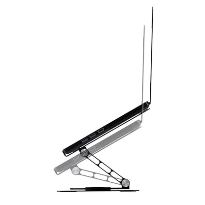 Trust Zeff Ergonomic Laptop Stand for Desk with 360 Degrees Rotation, 16" Foldable Metal Laptop Riser, Height Adjustable, Laptop Holder for MacBook Tablet Dell HP Computer Home Office - Black