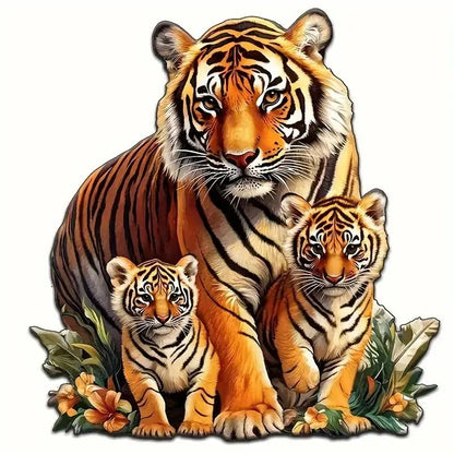 Tiger Family PVC Vinyl Car Decals Stickers Waterproof Self-Adhesive Decals for Cars, Laptops, Trucks, Motorcycles Wall Window Luggage Scratch Cover Door Decor Sticker