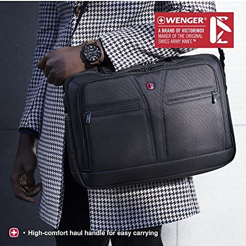 Wenger 606464 BC PRO 14"/16" Expandable Laptop Brief, SmartGuard Laptop Protection with a QuickAccess Tablet Pocket in Black (11 litres), Black, BC Pro - Slimline - size: 14 Inch/16 Inch Messenger Bag, style: Bc Pro - Slimline