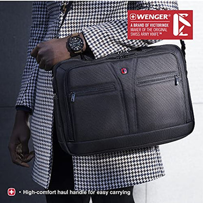 Wenger 606464 BC PRO 14"/16" Expandable Laptop Brief, SmartGuard Laptop Protection with a QuickAccess Tablet Pocket in Black (11 litres), Black, BC Pro - Slimline - size: 14 Inch/16 Inch Messenger Bag, style: Bc Pro - Slimline