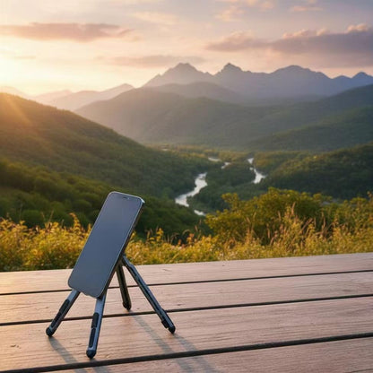 Foldable Desktop Portable Laptop Stand, Adjustable Laptop Riser with Magnetic Phone Holder, Aluminum Alloy Notebook Stand Compatible with 10-16” Laptops and 4-13”Phones/Tablets(Silver Gray) - color: Silver Gray