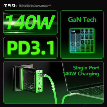Multi-Functional Multi-Device Synchronous Charging Kit is Suitable for Computers and Mobile Phones and Includes a Fast Charging Plug and a 240W 4 in 1 Fast Charging Cable (2-Pack)