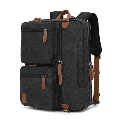 koolehaoda 3 in 1 Convertible Briefcase Backpack 17.3 inch Laptop Backpack Case Messenger Bag for Men, Multi-Functional Computer Bag for Travel Bussiness Men Women (Black) - color: Black