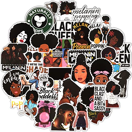 Zonon Melanin Stickers Black Girl Laptop Water Bottle Decal,Stylish | Waterproof Vinyl for Teens Women, Computer Skateboard Phone, Black Girl Magic Empowerment Theme, Aesthetic Graffiti Patches - style: Stylish