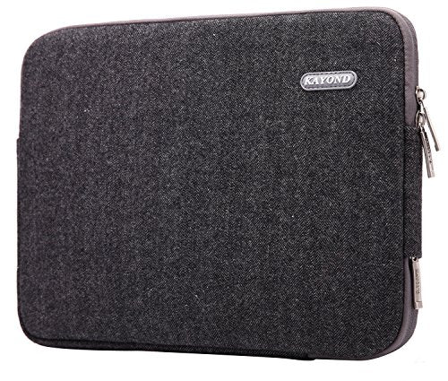 Herringbone Woollen Water-Resistant for 15-15.6 Inch Laptop Sleeve Case Bag (15-15.6 Inches, Black) - color: Black, size: 15-15.6 Inches