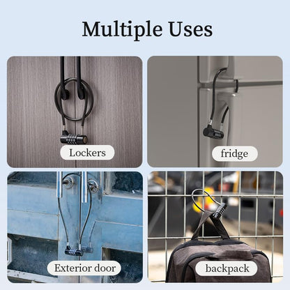 Combination Lock Cable Lock with 4 Digits Cabinet Lock with 3.5" Cable Length Twist 3.5" Length Durable Cable Ideal for lockers, Gym, Toolbox, Case Small Size (3.5") - size: 3.5" Black