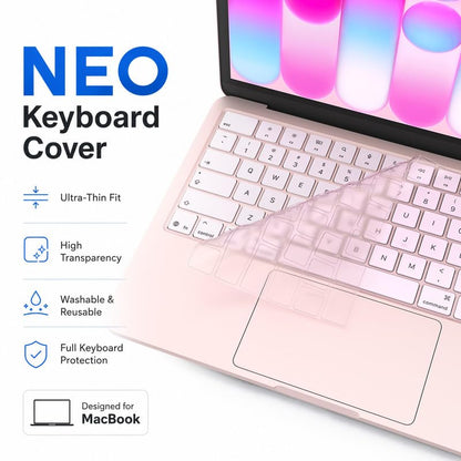 Soonjet Keyboard Cover Skin for 2026 MacBook Neo 13 inch A3404 A18 Pro, Premium Ultra Thin Clear Keyboard Protector, US ANSI Layout (Blush) - color: Blush