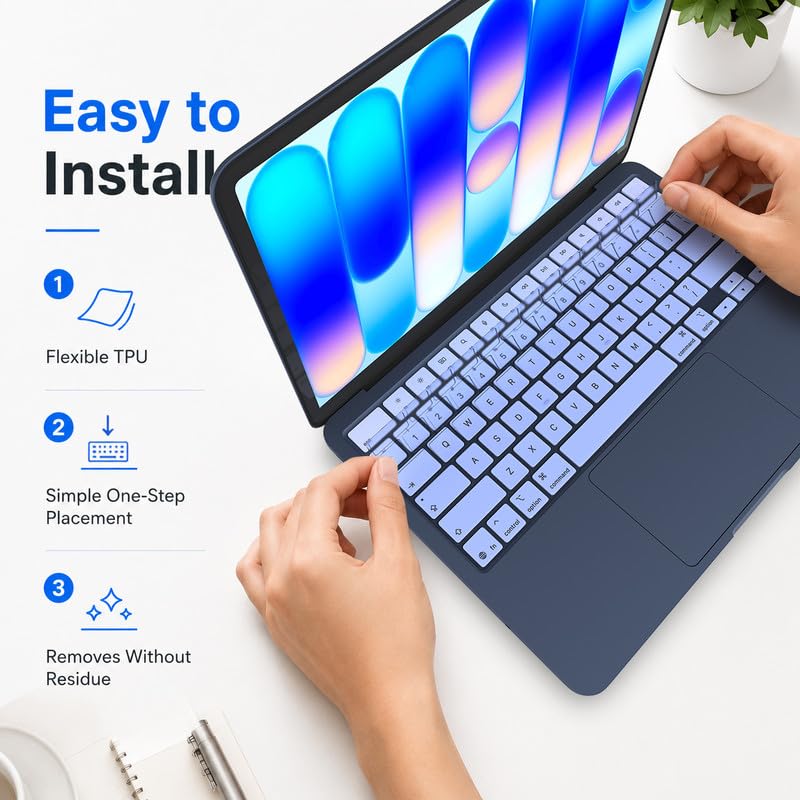 Soonjet Keyboard Cover Skin for 2026 MacBook Neo 13 inch A3404 A18 Pro, Premium Ultra Thin Clear Keyboard Protector, US ANSI Layout (Indigo) - color: Indigo